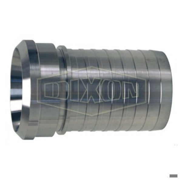 Sanitary Crimp Stem, 1 in Nominal, Female Beveled Seat x Hose Shank End Style, 316 SS, Domestic